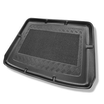 Tapis de coffre adapté pour Skoda Yeti SUV (06.2009-11.2017) - bac de coffre - protection de coffre voiture - coffre supérieur ; avec roue de secours taille normale