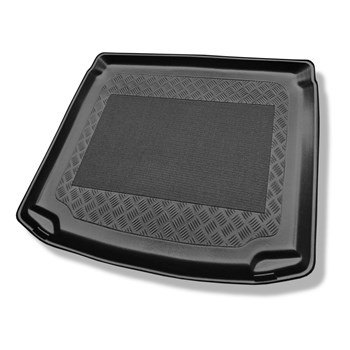 Tapis de coffre adapté pour Volkswagen Golf Plus V Monospace (01.2005-2009) - bac de coffre - protection de coffre voiture - coffre inférieur (sans plancher double dans le coffre; roue de secours è usage temporaire)