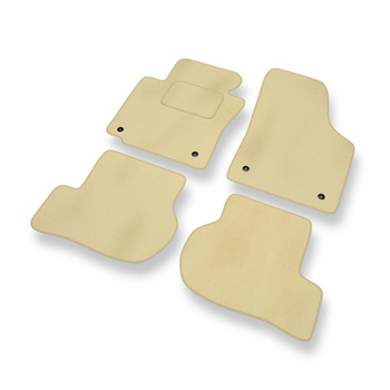 Tapis de Sol Velours adapté pour Volkswagen Eos I (2006-2012) - Premium tapis de voiture - beige