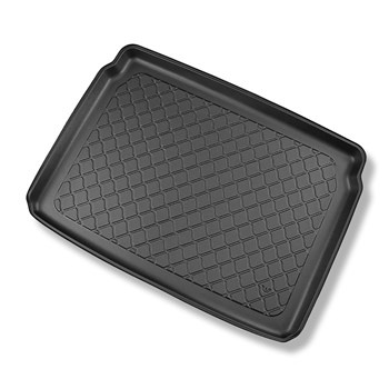 Tapis de coffre adapté pour Peugeot 2008 II SUV (01.2020-....) - bac de coffre - protection de coffre voiture - coffre supérieur; plancher amovible en la position la plus haute