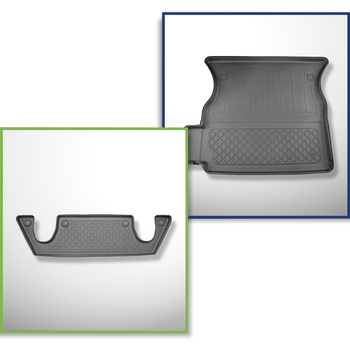Kit tapis de coffre et tapis de voiture TPE pour: Tesla Model X SUV (01.2021-....) - 6 posti;III rangée;derrière 2ème rangée de sièges (3me rangée abaissée)