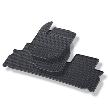 Tapis de sol en caoutchouc adapté pour Ford Galaxy III Monospace (2006-2015) - tapis de voiture - noir - 3 pcs.