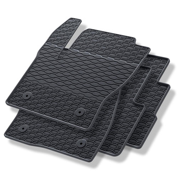 Tapis de sol en caoutchouc adapté pour Ford Kuga II SUV (2012-2019) - tapis de voiture - noir - 4 pcs.