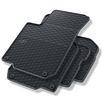Tapis de sol en caoutchouc adapté pour Volkswagen New Beetle Hayon, Cabriolet (1998-2010) - tapis de voiture - noir - 4 pcs.