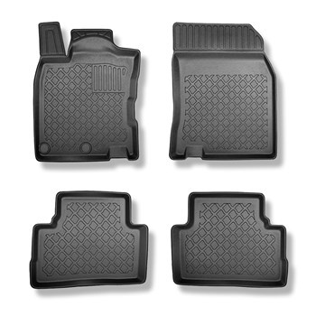 Tapis de sol en TPE adapté pour Nissan Qashqai II J11 Crossover (12.2015-10.2022) - tapis de voiture - noir