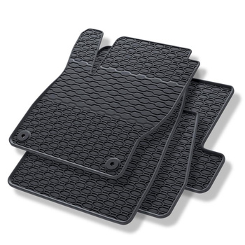 Tapis de sol en caoutchouc adapté pour Ford Focus III Hayon, Break, Berline (2011-2018) - tapis de voiture - noir - 4 pcs.