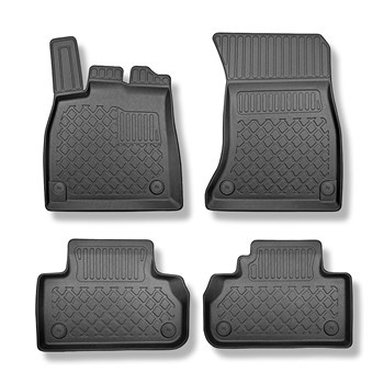 Tapis de sol en TPE adapté pour Audi Q5 II FY SUV (01.2017-....) - aussi pour la version hybride - tapis de voiture - noir