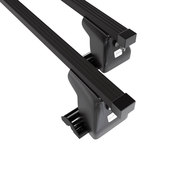 Barres de toit en acier adapté pour Lancia Phedra Monospace (2002-2010) - Porte-Bagages de Voiture noir - profil T