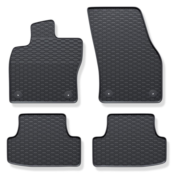 Tapis de sol en caoutchouc adapté pour Audi Q2 SUV (2016-....) - tapis de voiture - noir - 4 pcs.