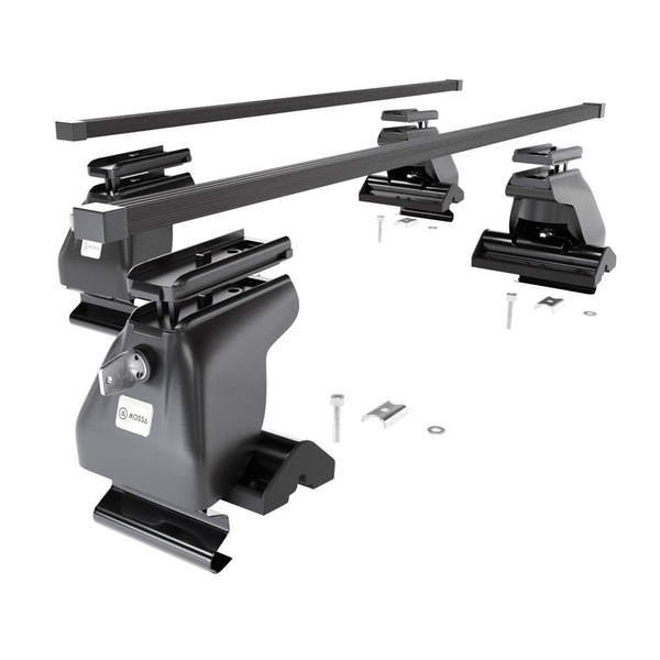 Barres de toit en acier adapté pour Daewoo Musso SUV (2000-2005) - Porte-Bagages de Voiture noir - toit normal