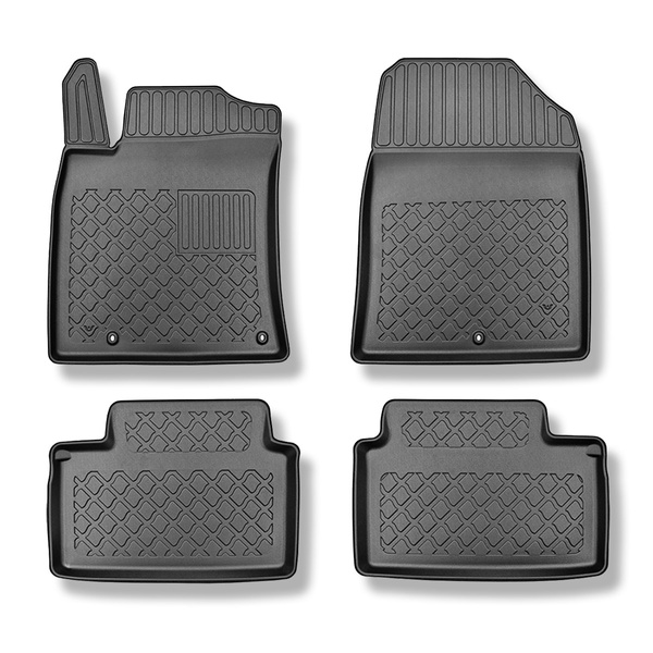 Tapis de sol en TPE adapté pour Hyundai i30 III Hayon, SW, Fastback (02.2017-....) - tapis de voiture - noir