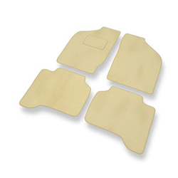 Tapis de Sol Velours adapté pour Mitsubishi L200 III Pick-Up (2001-2006) - Premium tapis de voiture - beige