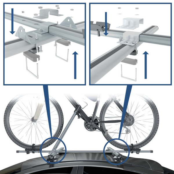 2x Porte-vélo de toit en aluminium avec clé - 2xM-08