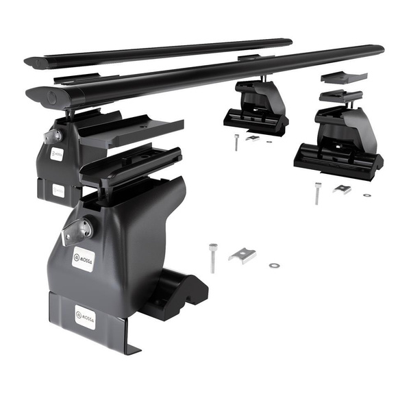 Barres de toit en aluminium adapté pour Seat Toledo 5P mk III Hayon (2005-2012) - Porte-Bagages de Voiture noir - toit normal