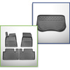 Kit tapis de coffre et tapis de voiture TPE pour: Tesla Model 3 Berline (07.2017-06.2020) - coffre avant;2 et 4 roues motrices