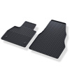 Tapis de sol en caoutchouc adapté pour Renault Kangoo II Van (2008-2021) - tapis de voiture - noir - 2 pcs.