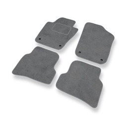 Tapis de Sol Velours adapté pour Volkswagen Polo V 9R Hayon, Berline (2009-2017) - Premium tapis de voiture - gris