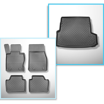 Kit tapis de coffre et tapis de voiture TPE pour: BMW 3 F31 Touring (12.2012-02.