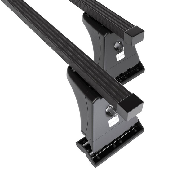 Barres de toit en acier adapté pour Subaru Tribeca B9 SUV (2006-2007) - Porte-Bagages de Voiture noir - points de montage - (suivant le modèle de voiture ils peuvent se situer à différents endroits)