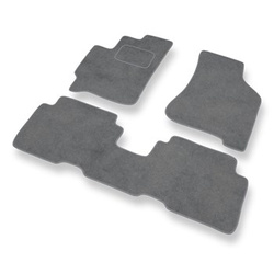 Tapis de Sol Velours adapté pour Kia Carens II Monospace (2002-2006) - Premium tapis de voiture - gris