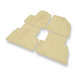Tapis de Sol Velours adapté pour Ford Transit Connect Van (2003-2014) 5-places - Premium tapis de voiture - beige