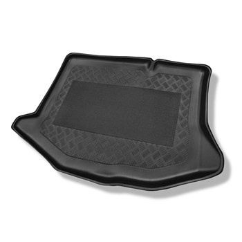 Tapis de coffre adapté pour Ford Fiesta VI Hayon (10.2008-06.2017) - bac de coffre - protection de coffre voiture - coffre inférieur; sans plancher double du coffre; avec évidements