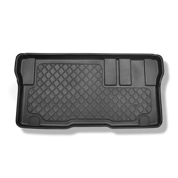 Tapis de coffre adapté pour Opel Vivaro C Van (03.2019-....) - bac de coffre - protection de coffre voiture - version pour le transport de passagers (break / tour; derriere 3e rangée de sieges; empattement long