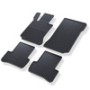 Tapis de sol en caoutchouc adapté pour Mercedes-Benz Classe C W204 Break, Berline (2006-2014) - tapis de voiture - noir - 4 pcs.