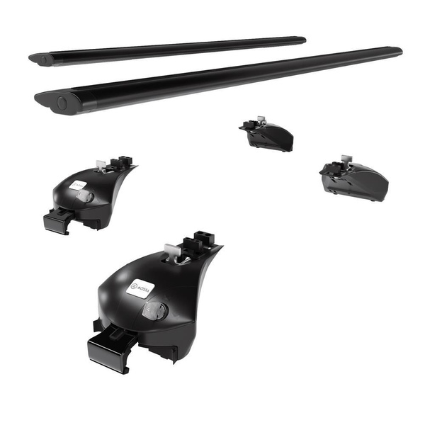 Barres de toit en aluminium adapté pour Opel Mokka X A SUV (2016-2019) - Porte-Bagages de Voiture noir - rails intégrés