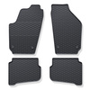 Tapis de sol en caoutchouc adapté pour Skoda Fabia I Hayon (1999-2008) - tapis de voiture - noir - 4 pcs.