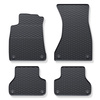 Tapis de sol en caoutchouc adapté pour Audi A4 B9 Avant, Berline (2015-2023) - tapis de voiture - noir - 4 pcs.