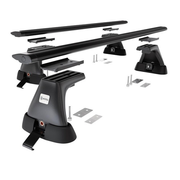 Barres de toit en aluminium adapté pour Peugeot Partner First mk I Van (2008-2018) - Porte-Bagages de Voiture noir - points de montage - (suivant le modèle de voiture ils peuvent se situer à différents endroits)