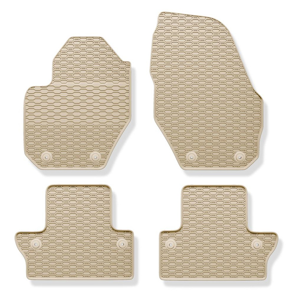 Tapis de sol en caoutchouc adapté pour Volvo S60 II Berline (2010-2019) - tapis de voiture - beige - 4 pcs.