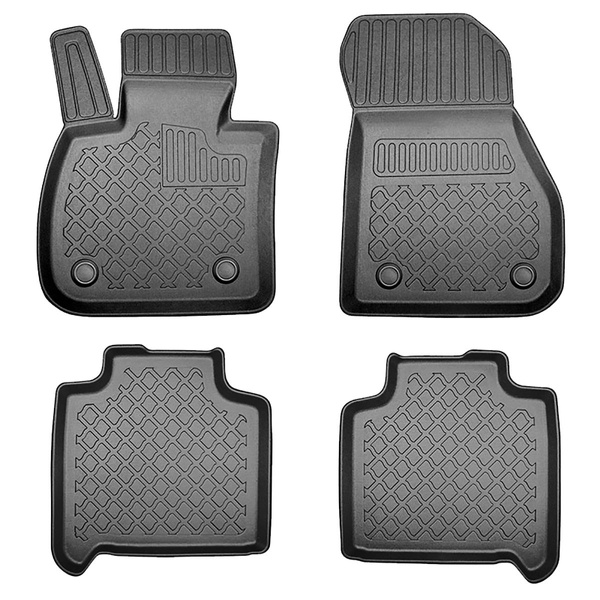 Tapis de sol en TPE adapté pour BMW 2 F46 Gran Tourer (03.2015-2021) - 5 ou 7 sièges; sans la troisième rangée de sièges - tapis de voiture - noir