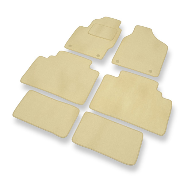 Tapis de Sol Velours adapté pour Ford Galaxy I Monospace (1995-2000) - Premium tapis de voiture - beige