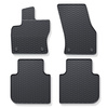 Tapis de sol en caoutchouc adapté pour Skoda Kodiaq I SUV (2016-2024) - tapis de voiture - noir - 4 pcs.