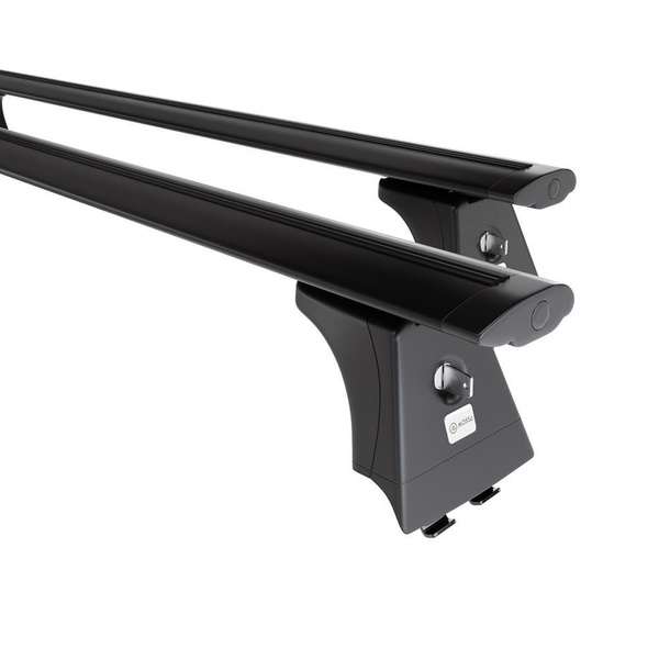 Barres de toit en aluminium adapté pour Renault Megane mk II Hayon (2002-2009) - Porte-Bagages de Voiture noir - points de montage - (suivant le modèle de voiture ils peuvent se situer à différents endroits)