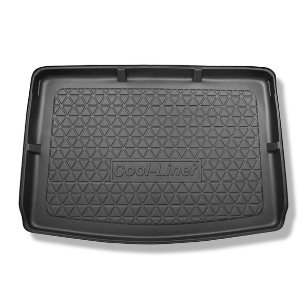 Tapis de coffre adapté pour Volkswagen Golf Plus VI Monospace (04.2009-2012) - bac de coffre - protection de coffre voiture - rangée arrière de sièges déplacée au maximum vers l'arrière; coffre supérieur