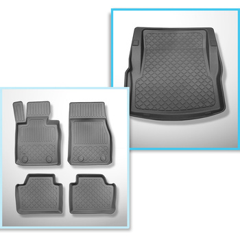 Kit tapis de coffre et tapis de voiture TPE pour: BMW 3 F30 Berline (01.2012-02.