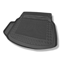 Tapis de coffre adapté pour Mercedes-Benz Classe C W204 Berline (04.2007-02.2014) - bac de coffre - protection de coffre voiture - sièges arrière rabattables ; avec cavité gauche