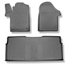 Tapis de sol en TPE adapté pour Mercedes-Benz EQV 300 Van (10.2020-....) - toutes les versions d'équipement; sans la troisième rangée de sièges; la partie avant doit être Coupee - tapis de voiture - noir