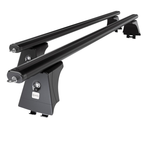 Barres de toit en aluminium adapté pour Renault Megane mk II Berline (2002-2009) - Porte-Bagages de Voiture noir - points de montage - (suivant le modèle de voiture ils peuvent se situer à différents endroits)