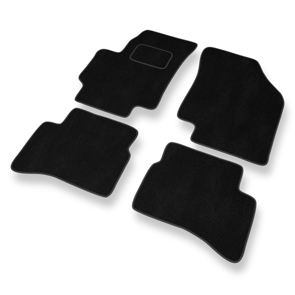 Tapis de Sol Velours adapté pour Kia Rio II Hayon, Berline (2005-2011) - Premium tapis de voiture - noir