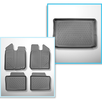 Kit tapis de coffre et tapis de voiture TPE pour: Dacia Spring BBG SUV (03.2021-