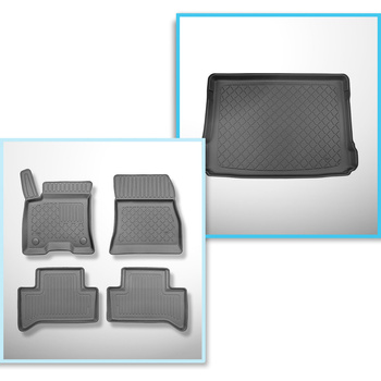 Kit tapis de coffre et tapis de voiture TPE pour: Mercedes-Benz EQA H243 SUV (03