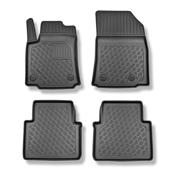 Tapis de sol en TPE adapté pour Opel Crossland X SUV (06.2017-2021) - tapis de voiture - noir
