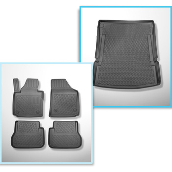 Kit tapis de coffre et tapis de voiture TPE pour: Volkswagen Caddy IV Maxi Van (