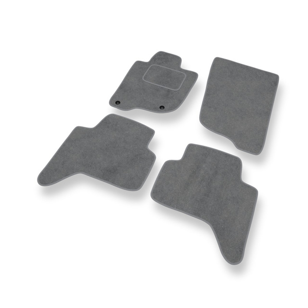 Tapis de Sol Velours adapté pour Mitsubishi L200 IV Pick-Up (2006-2015) - Premium tapis de voiture - gris