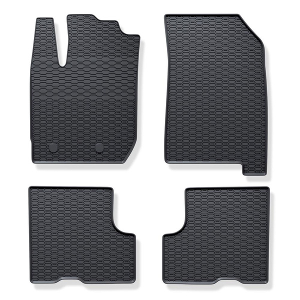 Tapis de sol en caoutchouc adapté pour Dacia Duster II SUV (2017-2024) - tapis de voiture - noir - 4 pcs.