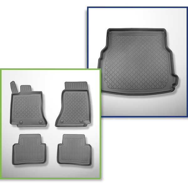 Kit tapis de coffre et tapis de voiture TPE pour: Mercedes-Benz Classe C W206 Break (06.2021-....) - non pour version Plug-in hybride;aussi pour la version All-Terrain